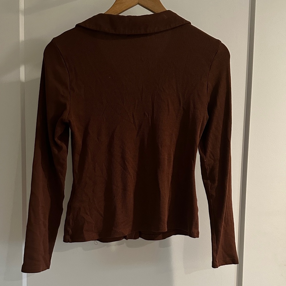 Madewell Chocolate Button-Down Shirt - Picture 7 of 8